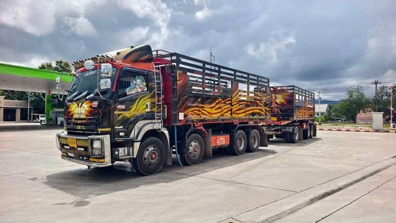 ISUZU FYH 360 แม่ 12 ล้อแท้ พ่วงแม่ลูกดั้มพ์ ปี 2557