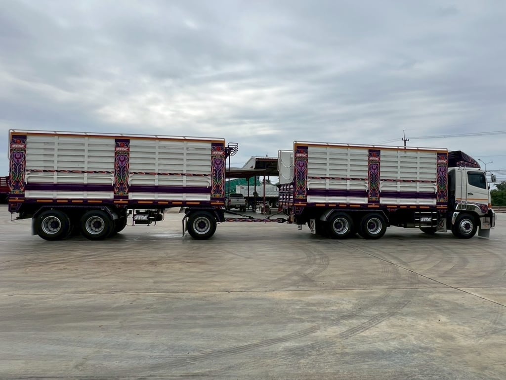 ไมล์ 77,544 กิโล❗️HINO FM 2P 380 แรง พ่วงแม่ลูกคอกเกษตร (ไม่ด้ั้มพ์) ปี 2565
