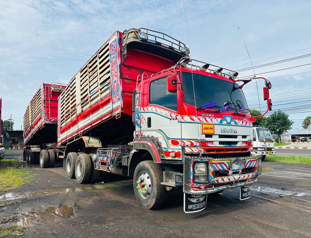 ISUZU 360 แรง พ่วงแม่ลูกดั้มพ์ บรรทุก 30 ตัน+ ปี 2557 