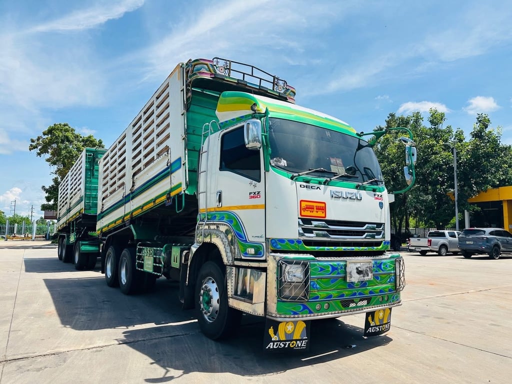 ดาวน์ 1 แสนได้เลย❗️ISUZU 360 พ่วงแม่ลูก ดั้มพ์เกษตร บรรทุก 29.800.ตัน ปี 2560 📞 094-653-6339 อิฐ