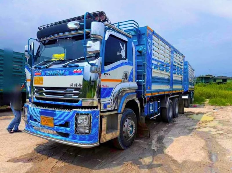 ISUZU FXZ 360 แรง พ่วงแม่ลูกดั้ม  ใส่ของได้ 30.900 กิโล