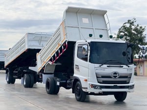 ไมล์ หลักหมื่น❗️HINO FC 9J 210 ปี 2566  พ่วงแม่ลูกดั้มพ์ 