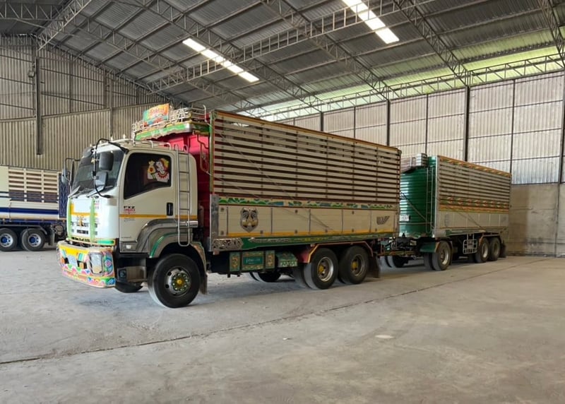 รถพ่วงแม่ลูกดั้มพ์ ISUZU FXZ 360 แรง ปี 2553 คอกเกษตร 