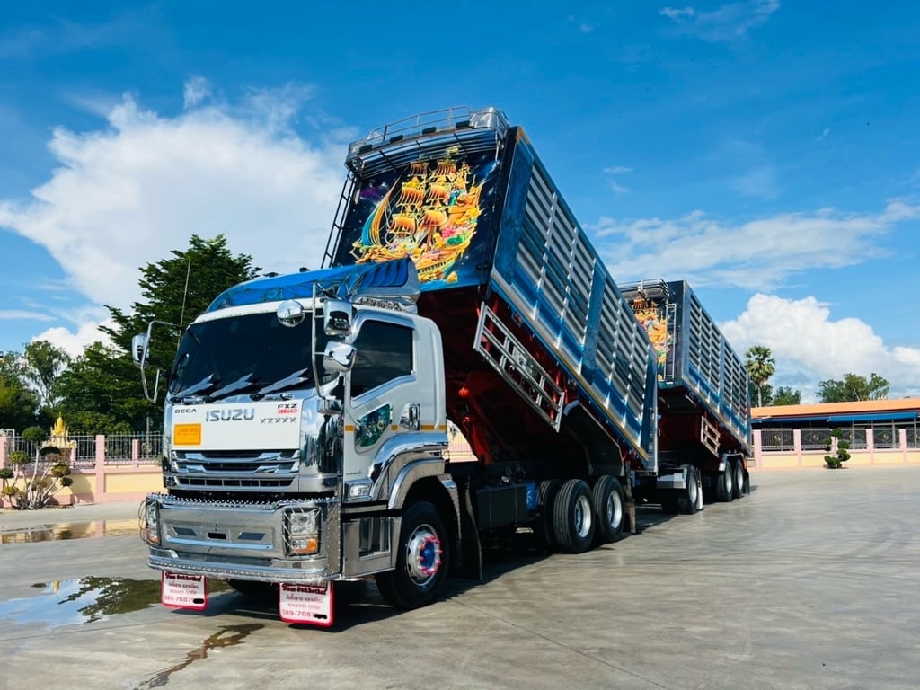 พ่วงแม่ลูกดั้ม ISUZU FXZ 360 MT ไฟใหม่ ไมล์ 184,141 กิโล พ่วงแม่ลูกดั้ม ISUZU FXZ 360 MT ไฟใหม่ ไมล์ 184,141 กิโล