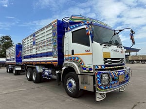 ISUZU FXZ 360 พ่วงแม่ลูกดั้มพ์เกษตร ใส่ของ 31.300 ตัน