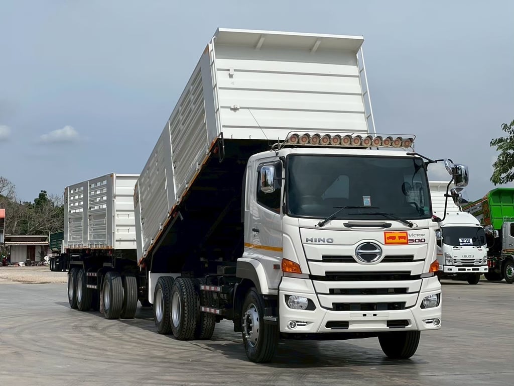 ไมล์ 63,238 กิโล❗️HINO FM1A 344  พ่วงแม่ลูกด้ัมพ์ แม่ปี 2566 ลูกปี 2557