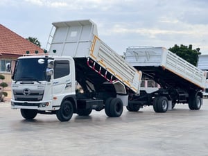 ไมล์ หลักหมื่น❗️HINO FC 9J 210 ปี 2566  พ่วงแม่ลูกดั้มพ์