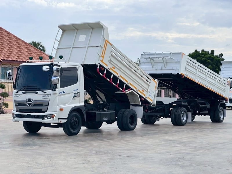 HINO FC 9J 210 แรง (6ล้อ)พ่วงแม่ลูก ดั้มพ์