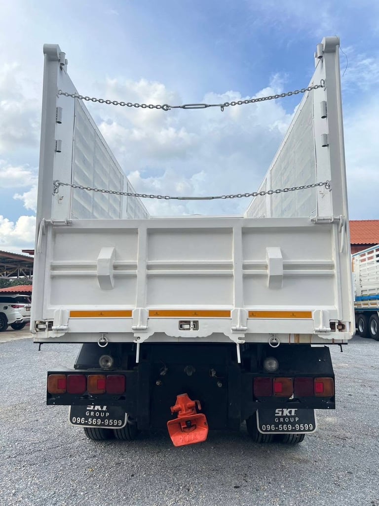 HINO 344 วิกเตอร์ ดั้มพ์เกษตร มีลำโพงลากลูกพ่วง