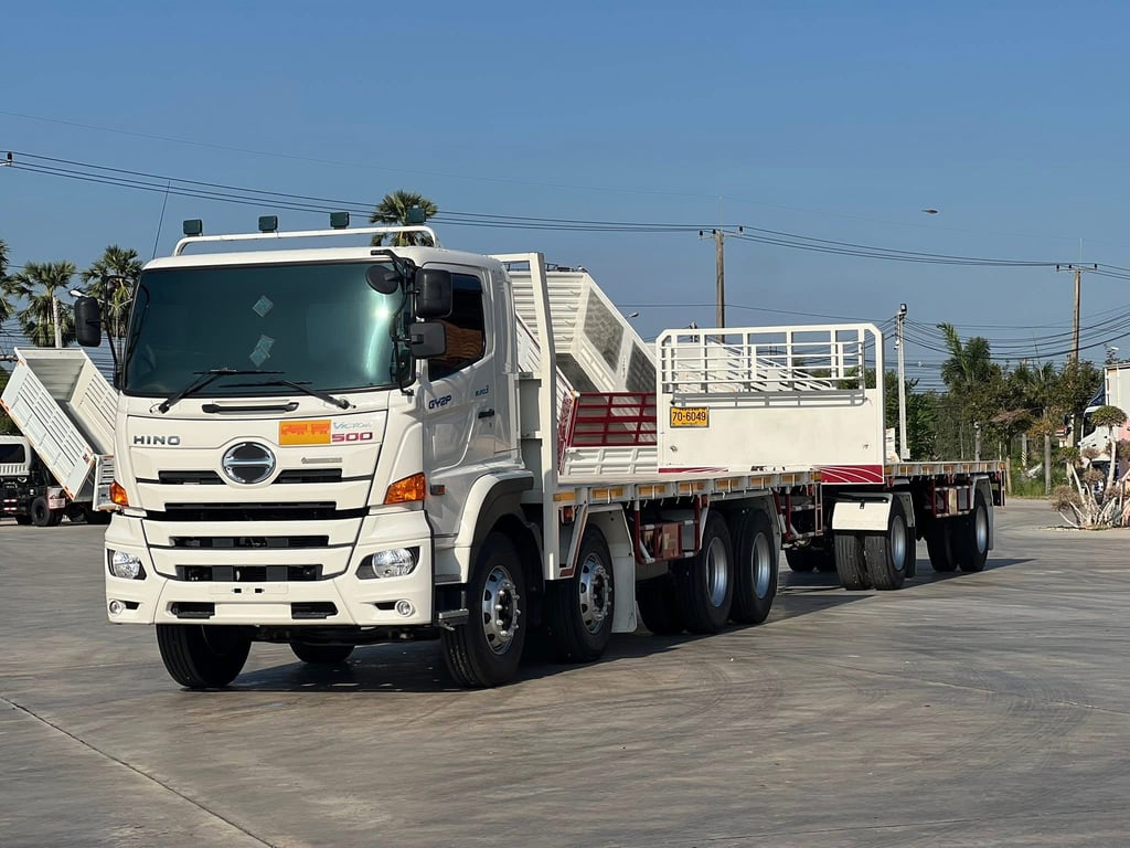 ไมล์ 68,915 กิโล❗️HINO GY2P 380 ปี 2565 พ่วงแม่ลูกพื้นเรียบ