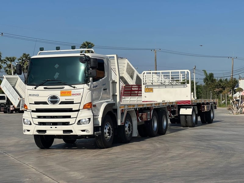 ไมล์ 68,915 กิโล❗️HINO GY2P 380 ปี 2565 พ่วงแม่ลูกพื้นเรียบ