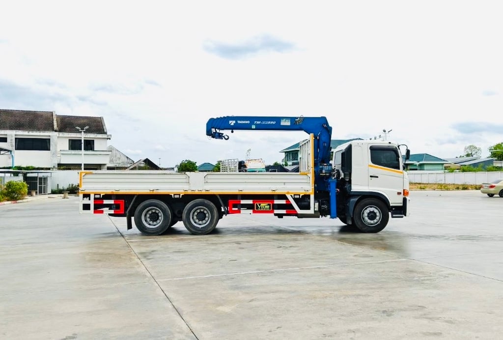เข้าใหม่ ❗️ 37.492 กิโล❗️HINO. FL8J 260  10ล้อติดเครน  TADANO ZE555 พร้อมรีโมท
