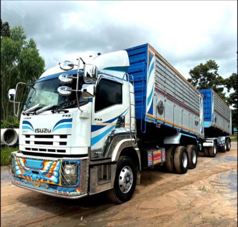 ISUZU FXZ 360 พ่วงแม่ลูกดั้มพ์เกษตร ใส่ของได้ 30 ตัน