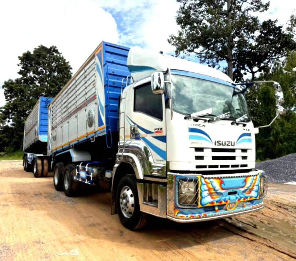 ISUZU FXZ 360 พ่วงแม่ลูกดั้ม    ใส่ของได้ 30 ตัน