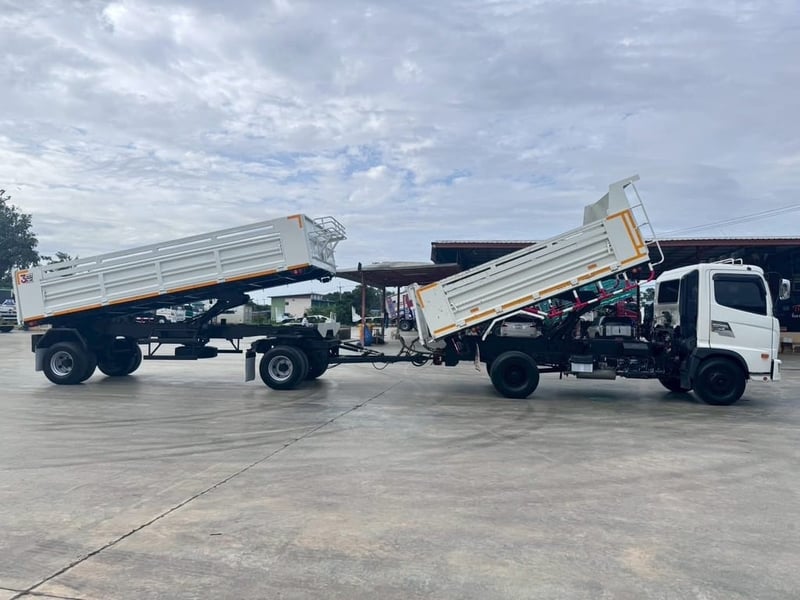 ไมล์ หลักหมื่น❗️HINO FC 9J 210 ปี 2566  พ่วงแม่ลูกดั้มพ์ 