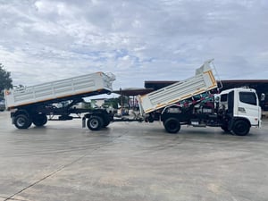 ไมล์ หลักหมื่น❗️HINO FC 9J 210 ปี 2566  พ่วงแม่ลูกดั้มพ์ 