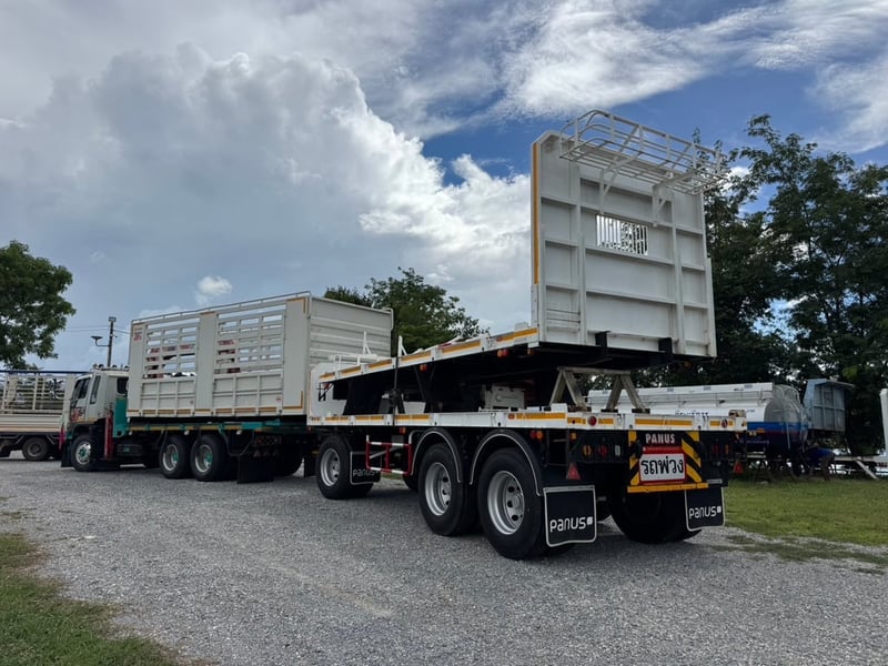 ขายลูกพ่วงพื้นเรียบ 3 เพลา อู่ พนัส ขายลูกพ่วงพื้นเรียบ 3 เพลา อู่ พนัส