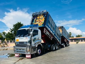 พ่วงแม่ลูก ISUZU FXZ 360 MT ไฟใหม่ ดั้มพ์เกษตร  เลขไมล์ 184,141 กิโล