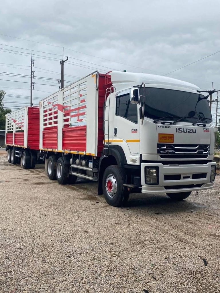 ISUZU FXZ 360 แรง พ่วงแม่ลูกไม่ดั้ม ใส่ของได้ 33.100 โล อู่ 3 มิตร ISUZU FXZ 360 แรง พ่วงแม่ลูกไม่ดั้ม ใส่ของได้ 33.100 โล อู่ 3 มิตร