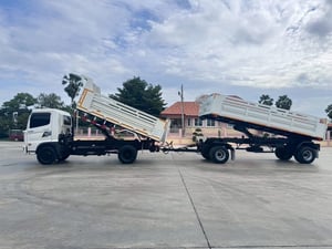 ไมล์ หลักหมื่น❗️HINO FC 9J 210 ปี 2566  พ่วงแม่ลูกดั้มพ์