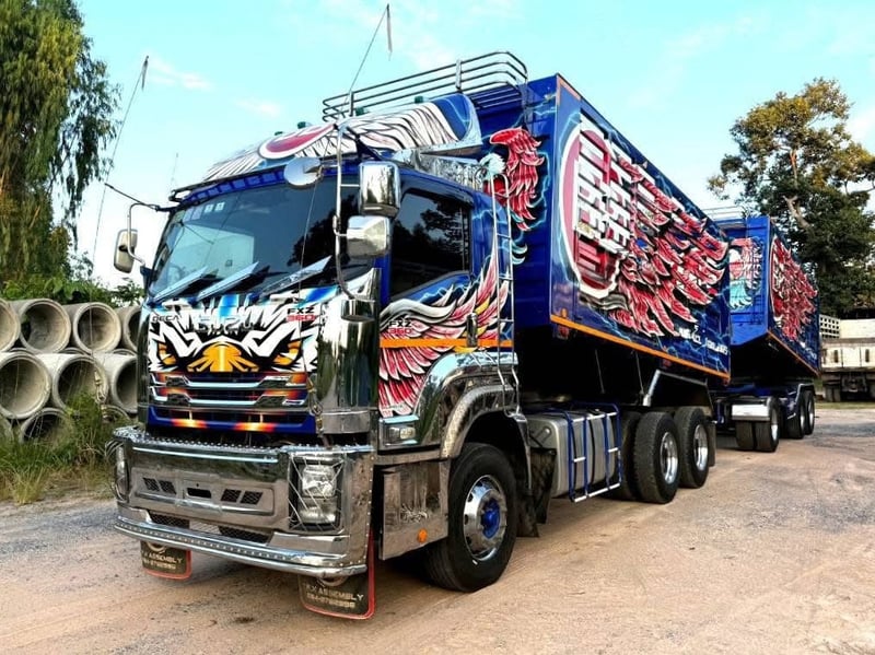 ISUZU FXZ 360 พ่วงแม่ลูกดั้ม    ใส่ของได้ 32 ตัน อู่ ฟินิกซ์   ปี 2564