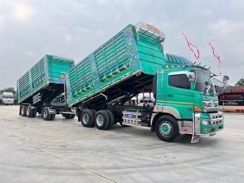 HINO FM1A 344 พ่วงแม่ลูกดั้มพ์เกษตร HINO FM1A 344 พ่วงแม่ลูกดั้มพ์เกษตร