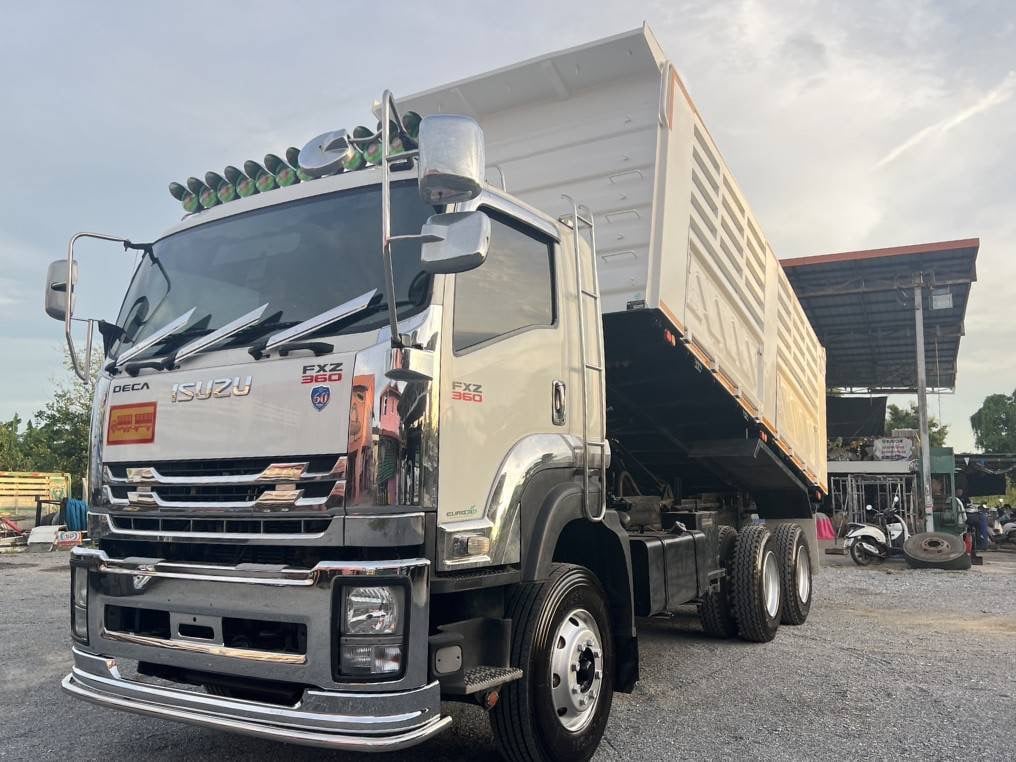 ISUZU FXZ 360 แรง ดั้มพ์คอกสูง  มีลำโพงลากลูกพ่วง