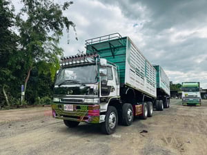 HINO 270 เมก้า เครื่อง.JO8C พ่วงแม่ลูก  ดั้มพ์เกษตร