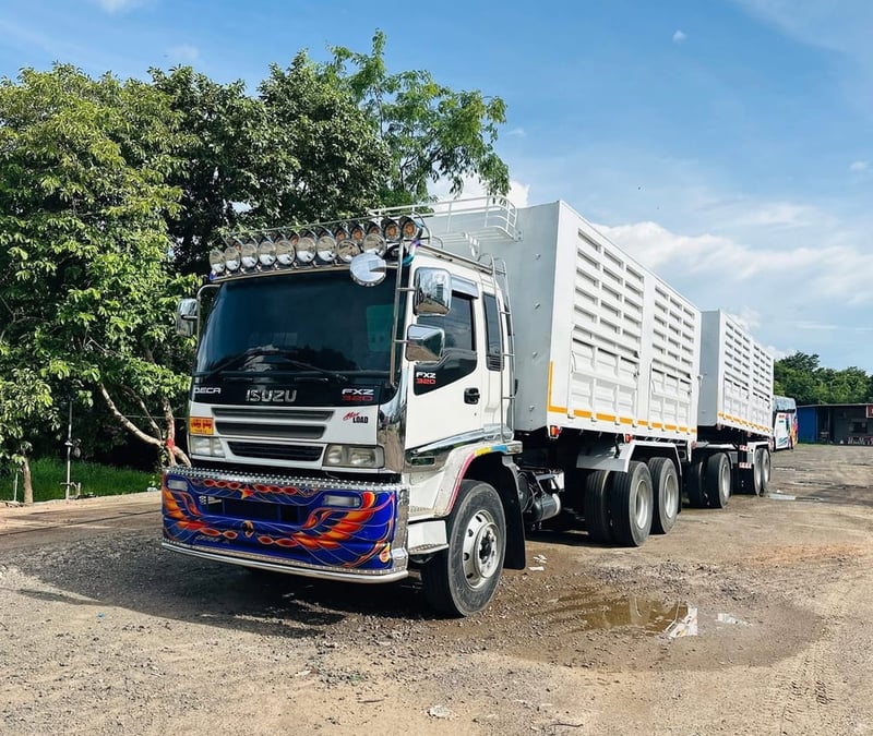 ISUZU FXZ 320 แรง พ่วงแม่ลูกดั้มพ์เกษตร แม่ 6.10. ลูก 7.00.