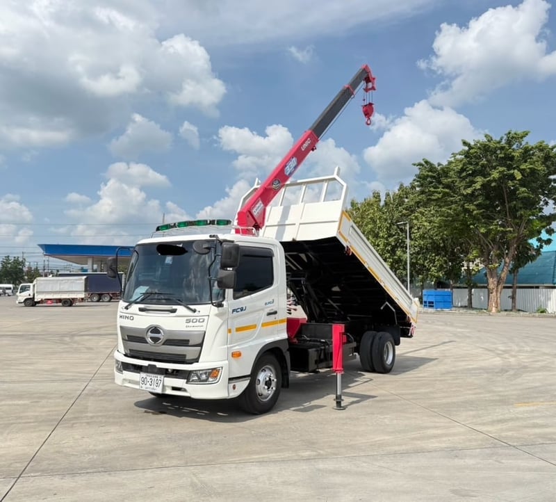 ฟรีๆ❗️ค่าจัด ค่าโอน ค่าส่ง ทั่วไทย❗️ไมล์ 53,805 กิโล❗️ HINO NEW FC9J 210 ปี 2565 เครน 3 ตัน