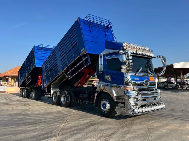 ฟรีๆ❗️ไมล์ 546,48 กิโล❗️HINO FM 2P 380 พ่วงแม่ลูกดั้มพ์