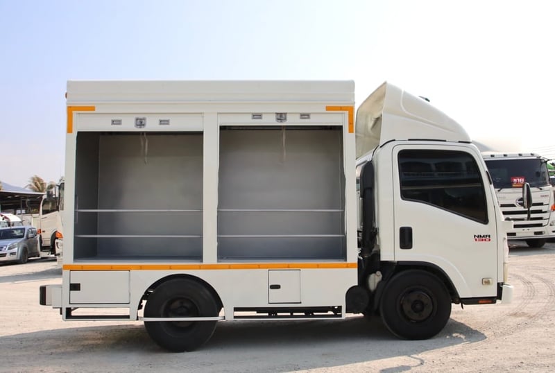 #Vาย ฟู้ดทรัคมือสอง ‼️ ** เพียง 530,000 บาn**  ISUZU NMR 130 แรง ปี 58 (5477) มือเดียวป้ายแดง เครื่องเดิม 