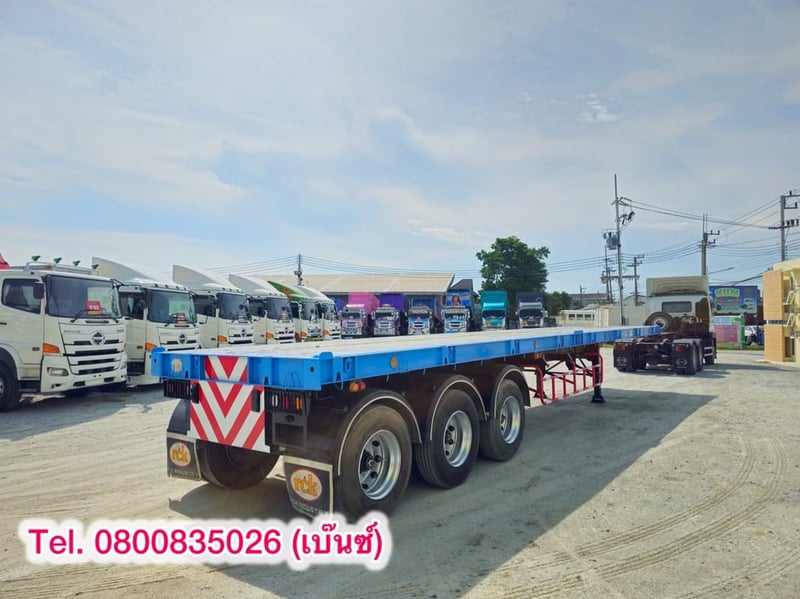 💥 หางพื้นเรียบ สามเพลา  อู่ RCK ปี 2561 ยาว 12.4 กว้าง 2.5 (4437)