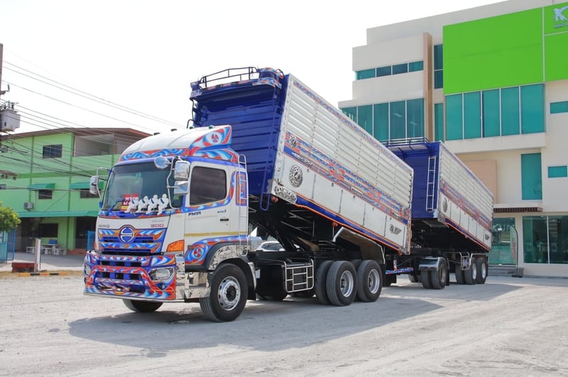 HINO FM 344แรงม้า รถบรรทุก 10ล้อ พ่วงแม่ลูก ปี2018