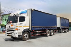 สิบล้อตู้ผ้าใบเปิดข้างพ่วงแม่ลูก HINO FL1A 344 แรงม้า ปี 67  (5506,5507)