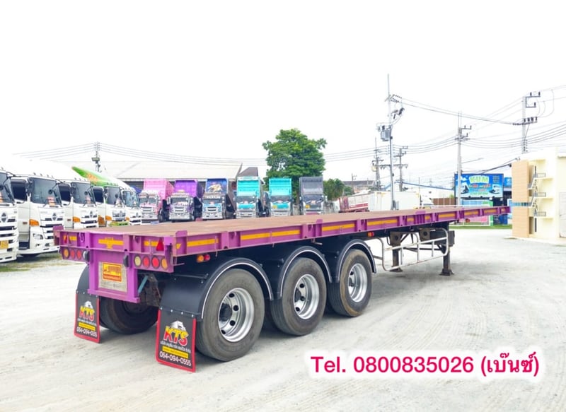 💥 หางพื้นเรียบ สามเพลา อู่ panusmawim ปี 2555 (7198).    ยาว 12.4 กว้าง 2.5