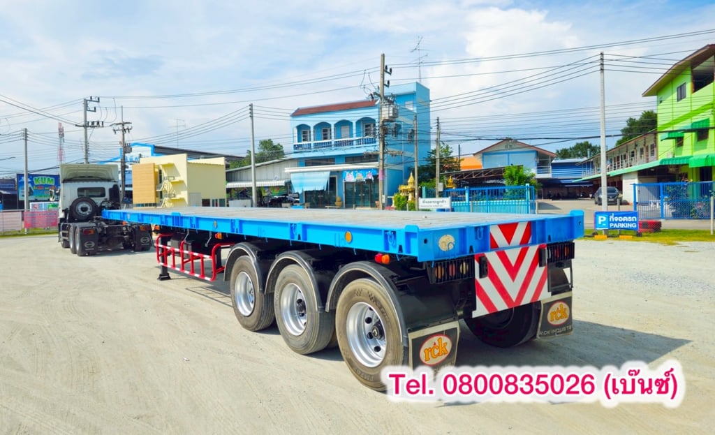 💥 หางพื้นเรียบ สามเพลา อู่ RCK ปี 2561 ยาว 12.4 กว้าง 2.5 (4437) 💥 หางพื้นเรียบ สามเพลา อู่ RCK ปี 2561 ยาว 12.4 กว้าง 2.5 (4437)