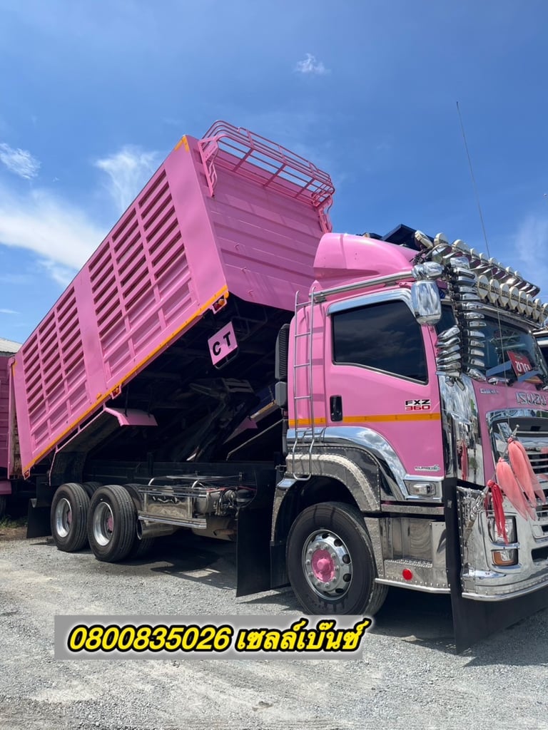 🚚💨 สิบล้อดั้มพ์เกษตร ISUZU FXZ 360 แรง ปี 2566 (1364)+ หางดั้มพ์ สามเพลา(2110)