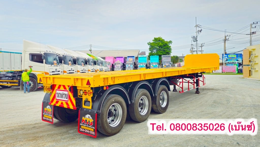 💥 หางพื้นเรียบ สามเพลา อู่ WAFA ปี 2563(6112) ยาว 12.40 กว้าง 2.505 💥 หางพื้นเรียบ สามเพลา อู่ WAFA ปี 2563(6112) ยาว 12.40 กว้าง 2.505