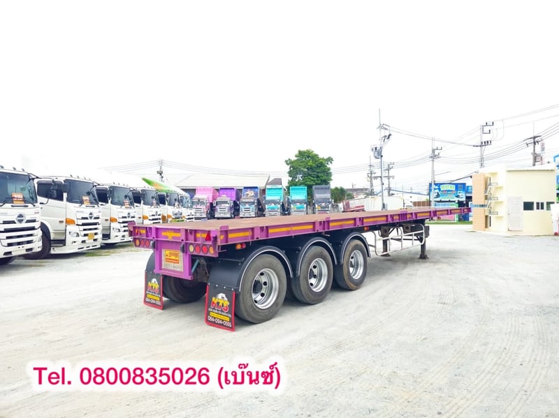 💥 หางพื้นเรียบ สามเพลา อู่ panusmawim ปี 2555 (7198).    ยาว 12.4 กว้าง 2.5