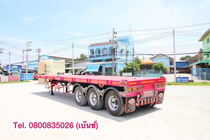 🔥 โอกาสสุดท้าย ราคานี้ไม่มีอีกแล้ว 🔥       ‼️เหลือเพียง 380,000 บาท‼️  💥 หางพื้นเรียบ สามเพลา อู่เดอะซัน ปี 2565 (0376) ยาว 12.38 กว้าง 2.5