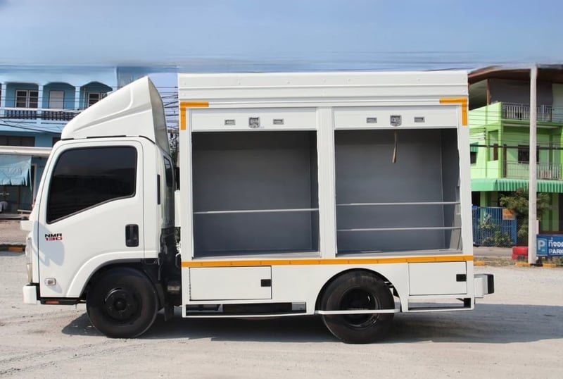 #Vาย ฟู้ดทรัคมือสอง ‼️ ** เพียง 530,000 บาn**  ISUZU NMR 130 แรง ปี 58 (5477) มือเดียวป้ายแดง เครื่องเดิม 