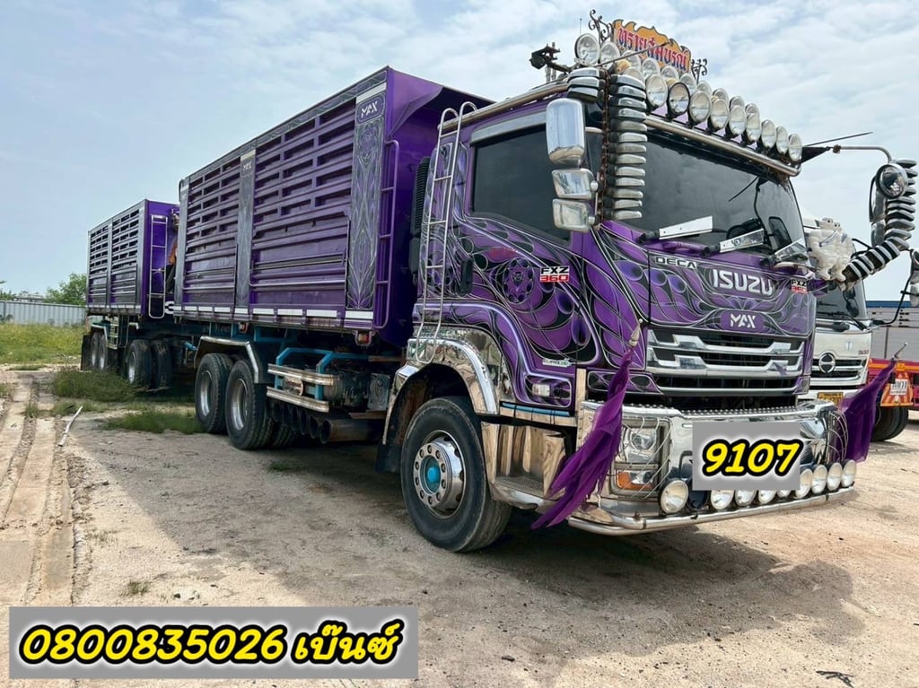 🚚💨 สิบล้อดั้มพ์ ISUZU  FXZ 360 แรง ปี 2566 (9107)+ หางดั้มพ์ สามเพลา(9108)