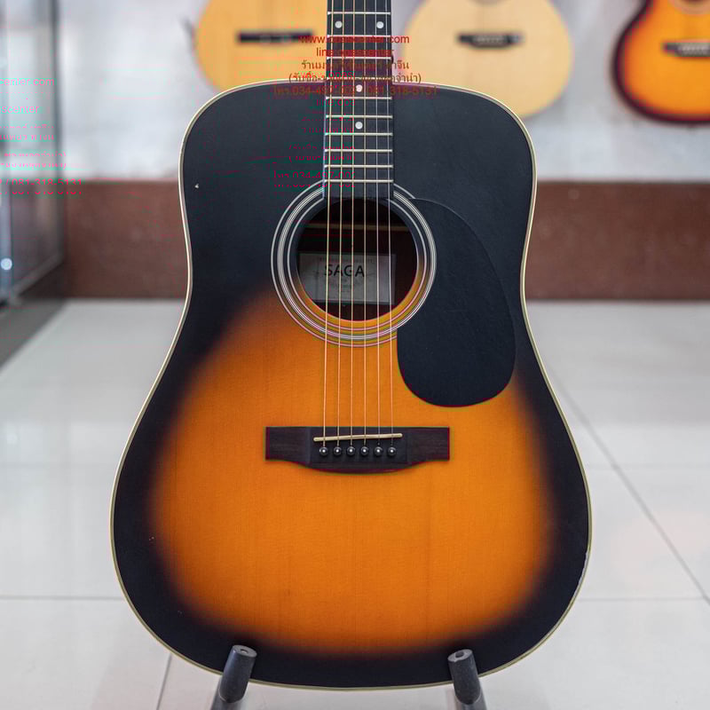 กีต้าร์โปร่ง Saga SF-700 SB ไม้มะฮอกกานี มือสอง สภาพใหม่ แถมกระเป๋า