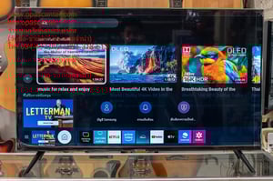 SAMSUNG UHD TV ขนาด 43 นิ้ว รุ่น UA43AU7002 KXXT UHD 4K มือสอง สภาพใหม่ รีโมท2อัน ผลิต 01-2024