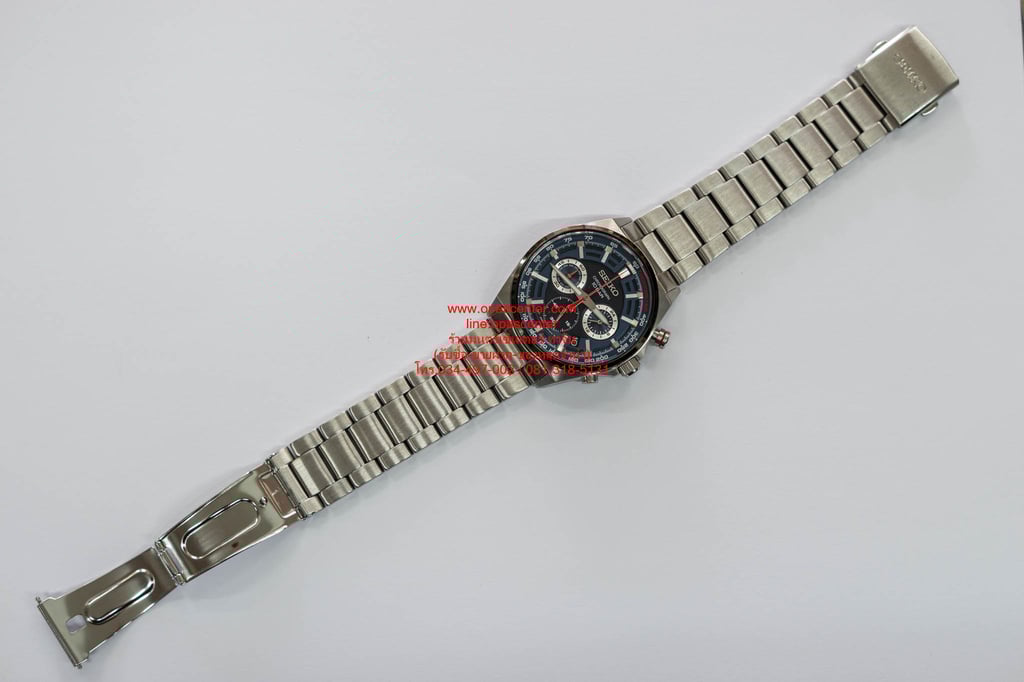 นาฬิกา Seiko SSB407P1 Chronograph Blue Dial Silver Stainless Steel Bracelet Dress Watch มือสอง สภาพใหม่ กล่อง