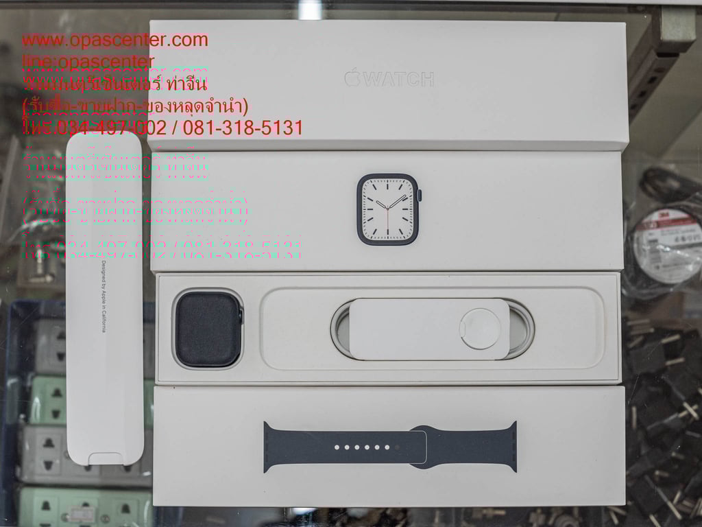 Apple Watch Series 7 GPS 45mm Midnight Aluminium Case with Midnight Sport Band มือสอง สภาพใหม่ แบต100 มีกล่อง