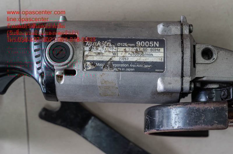 เครื่องเจียร์ไฟฟ้า 5" ยี่ห้อ Makita (JP) Angle Grinder เสื้ออลูมิเนียม 125mm รุ่น 9005N ญี่ปุ่น ของแท้ มือสอง สภาพใหม่