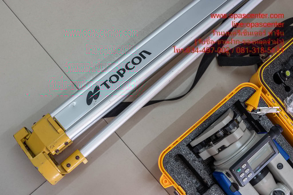 กล้องวัดมุม PRECISION รุ่น DE-2L (มีเลเซอร์ชี้เป้า), กําลังขยายของเลนส์ 30 เท่า มือสอง ของแท้ สภาพใหม่ พร้อมกล่อง ขาตั้ง Topcon TP110