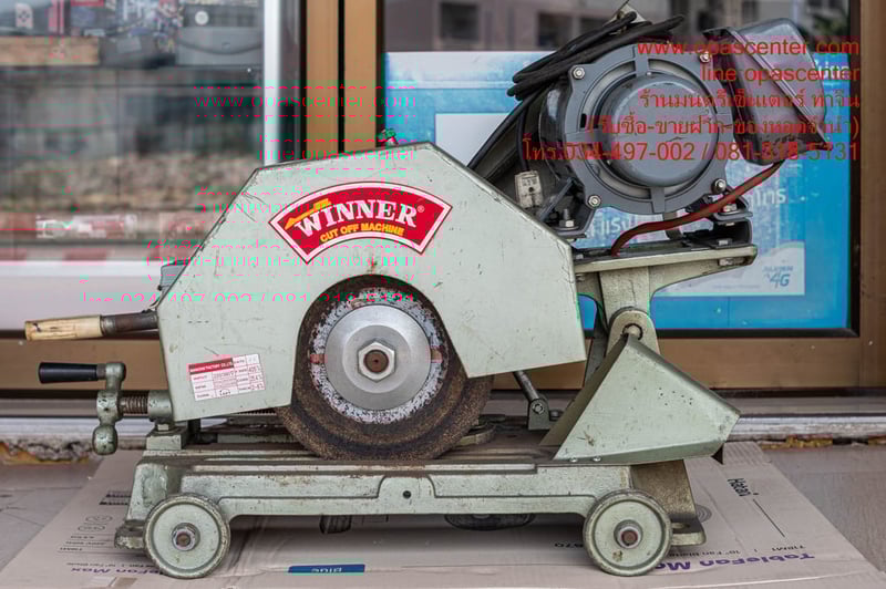แท่นตัด Winner 16 นิ้ว สีเขียว รุ่นงานหนัก พร้อมมอเตอร์ Pioneer 3 Hp 220v. มือสอง ของแท้ สภาพดี